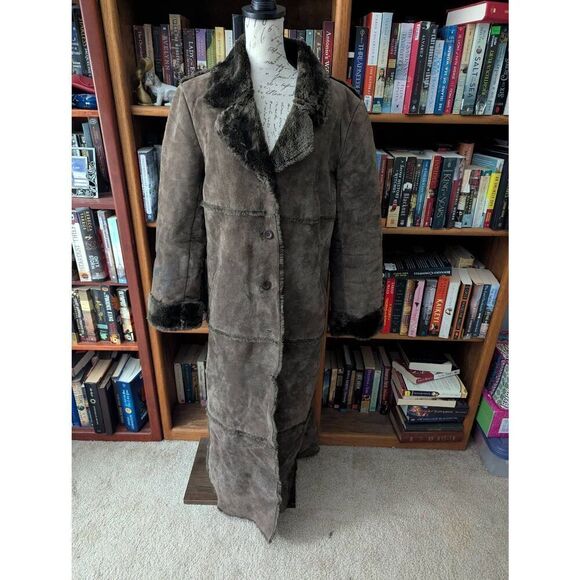 Brandon Thomas Jackets & Blazers - Vintage Brandon Thomas Women's Large 100% Genuine Leather Overcoat Trench Coat